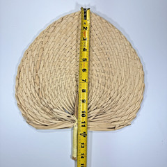 Old Fashioned Traditional Natural Palm Hand Woven Fans 25 Piece Lot