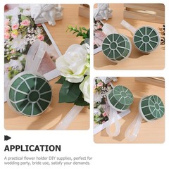 4Pcs Reusable Bridal Bouquet Holders Plastic Flower Arrangement Handle Green