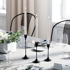 Black Candlestick Holders Taper Candle Holders, Set of 3 1 set (3 pcs),