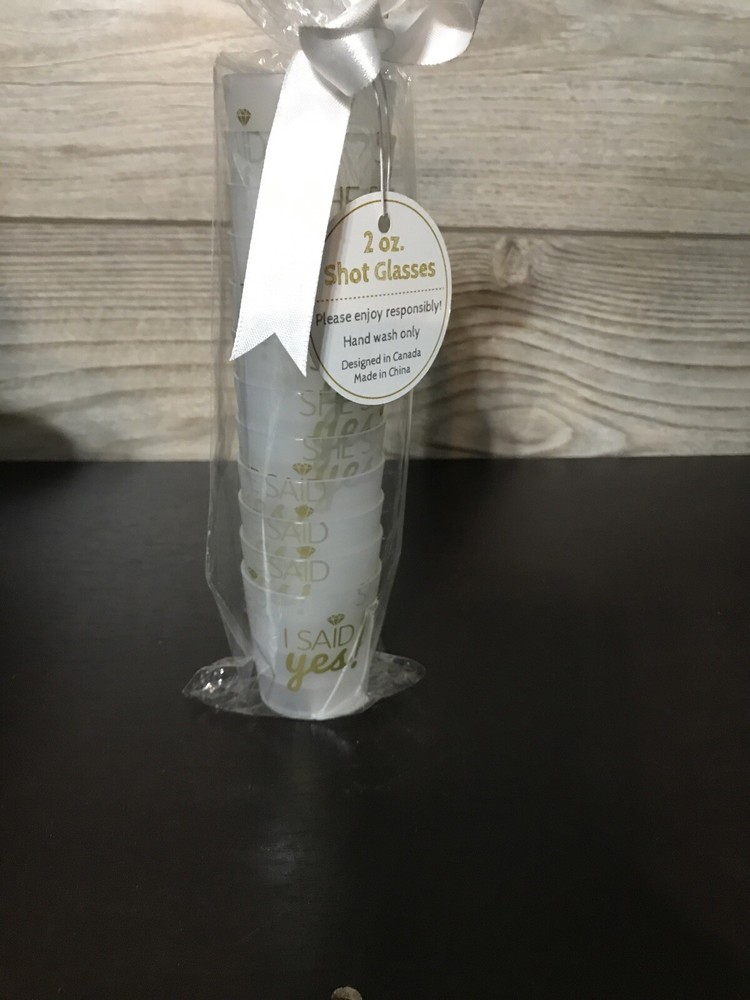 Bachelorette Party “She Said Yes” Shot Glasses 12 Count Plastic 2 Oz