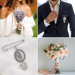Personalized Wedding Bouquet Charm Making Kit – Silver Lacy Frame & Cabochons