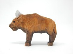 Bull Cow Farm Cake Topper Bride Groom Love Wedding Engagement Carved Wood Statue