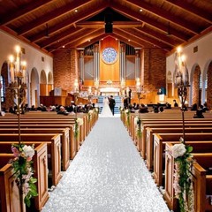 4Ft x 20Ft Silver Sparkly Wedding Aisle Runner – Ideal for Prom, Beach &