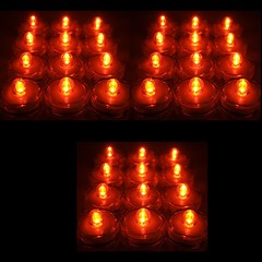 (36) VIBRANT ORANGE -LED Submersible Underwater Tea lights for WEDDING US Shippe