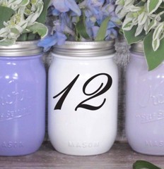 Wedding Table Numbers 1-10,15,20,or 25 Centerpiece Vinyl Sticker Decals (c)