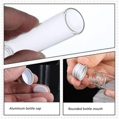 12PCS 5ML Glass Bottles with Aluminum Lids Tiny Clear Jars Storage Vials