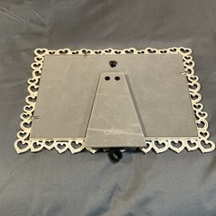 Fetco Open Hearts Double Picture Frame Silver Rhinestone Metal Table Top 5″ x 7″