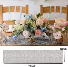 Silver Sequin Table Runner 1Pack 12 x 108 inch Long 12×108 inch Silver 1pack