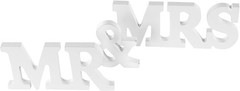 Chic White Wooden Mr & Mrs Tabletop Signs for Romantic Occasions – 3 Count