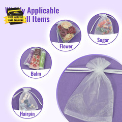60 PCS White Organza Bags, 3.5X4.7 Inch Mesh Bags Drawstring for Jewelry, Weddin