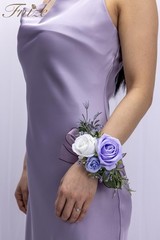 Fnize Purple Corsage and Boutonniere Set for Bride Groom Bridesmaids Groomsme…