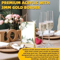 24 Pack – 4″x6″ Gold Acrylic Picture Frames – Gold Border, Double Sided Holders