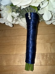 Lot Of 3 Sink Floral Bouquets Bride Groom Maid Of Honor Flower Girl Blue & White