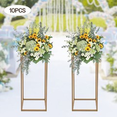 Gold Metal Flower Stand Set of 10 – Elegant 31.5 in Tall Centerpieces