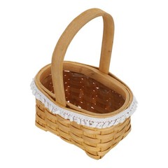 Natural Wood Flower Basket with Handle for Wedding and Everyday Floral Display
