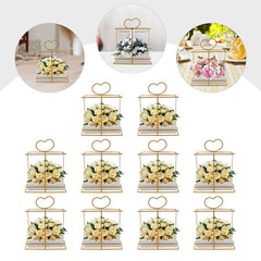 Gold Metal Square Baskets Set of 10 20 × 6.5 cm Iron Centerpiece Planters