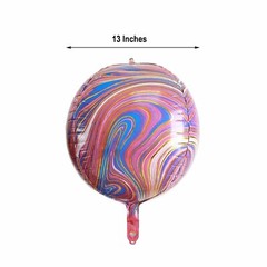 13-Inch wide 4D Round Orbz Marble Mylar Foil Balloons Party Wedding Decorations