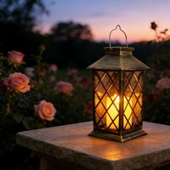 Solar Lanterns Outdoor Hanging Garden Lantern Waterproof LED Flickering 1