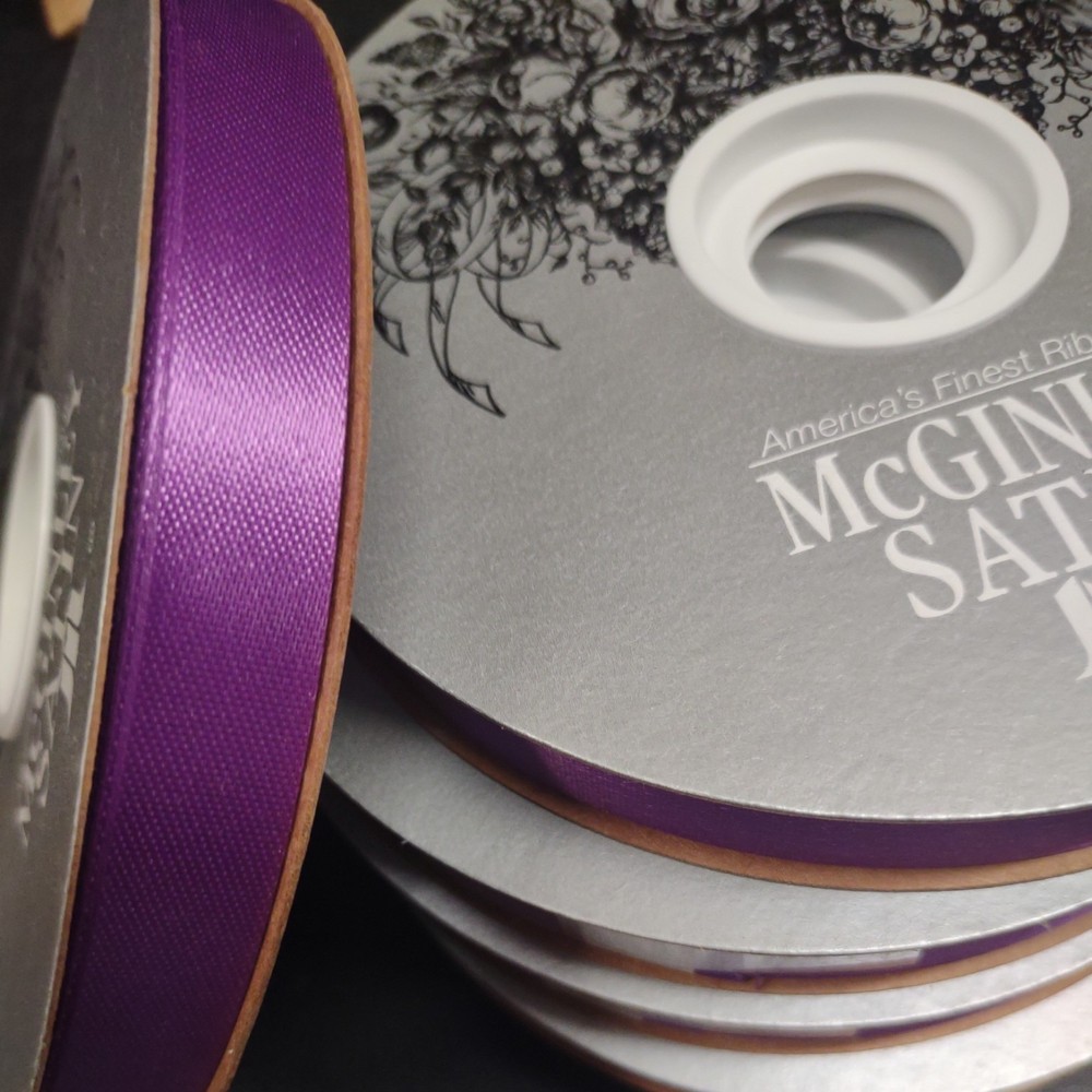 #3 Satin Purple 100 Yard Corsage Ribbon 9/16″ Corsages Bouquet Wedding Prom