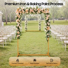 Wedding Arch Metal Rectangle Backdrop Stand Flower Balloon Frame Event 2m*1.5m