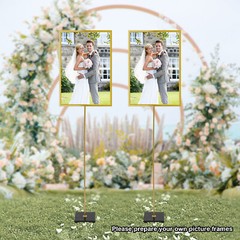 2Pcs 0-63″ Adjustable Gold Steel/Marble Floor Easel Stand For Decorative Display