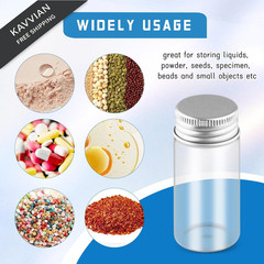 40 Pack 30ml/1oz Glass Vials With Aluminum Screw Caps Empty Sample clear