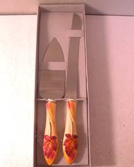 Wedding Serving Set Knife Simply Autumn Leaves Orange Fall Hortense B. Hewitt