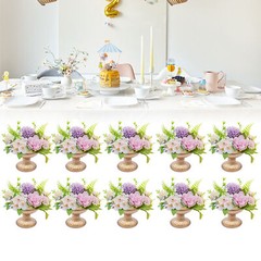Gold Flower Trumpet Vases Wedding Party Tabletop Centerpieces Stand 10Pcs