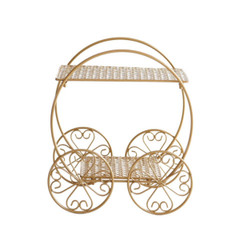 14 in Gold 2 Tier Cinderella Carriage Cupcake Dessert Display Stand | Metal
