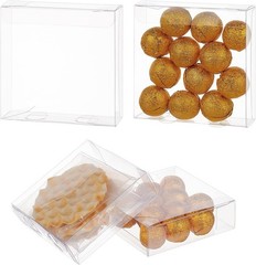 30PCS Clear Gift Boxes, 4x4x1.2inch Rectangle PVC Clear Wedding Favour Boxes …