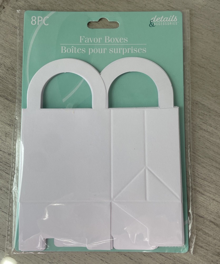 Details & Accessories Favor Boxes 8 Pack White Wedding Shower Birthday Etc