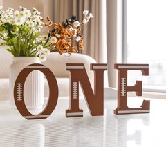 Football Wood ONE Sign, Decorative Wooden Block Word Signs, Freestanding Wood…