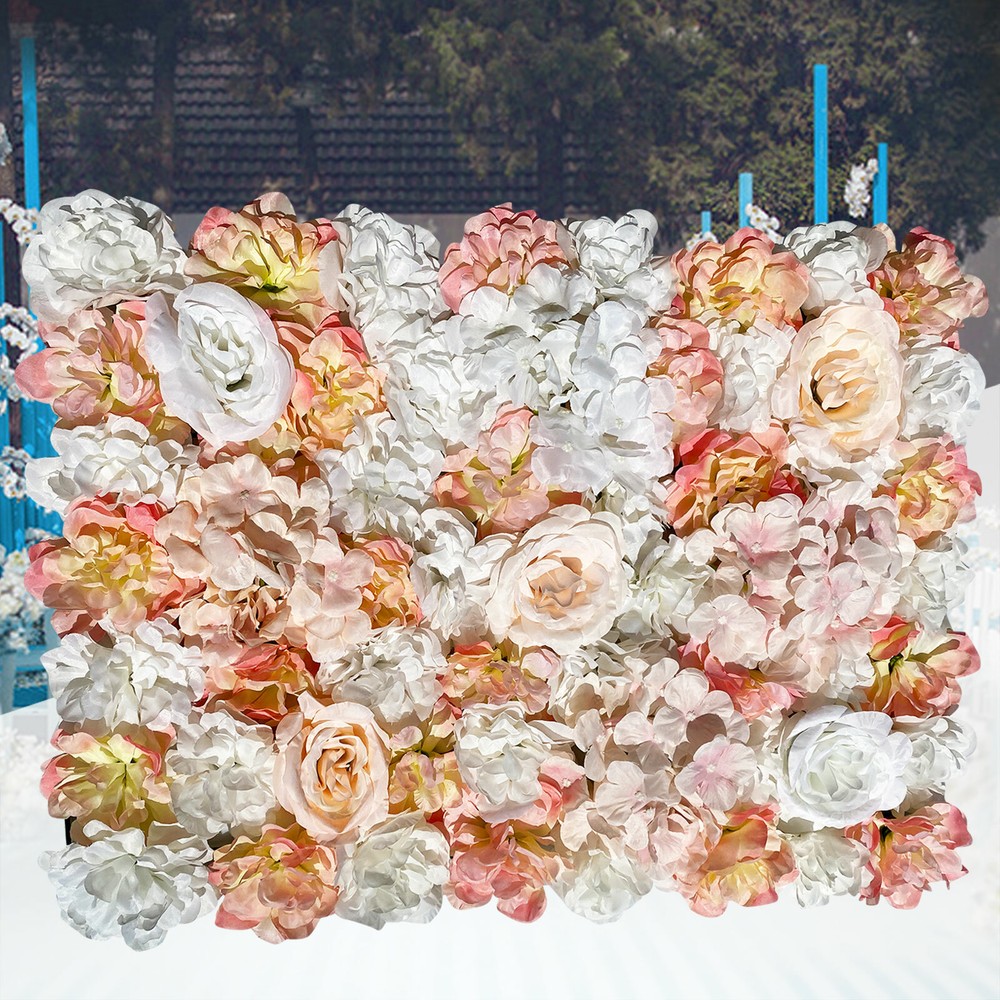 5PCS Artificial Silk Flower Wall Panel Floral Backdrop Party Wedding Decoration