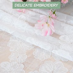 White Lace Tablecloth 60 X 120 Inches 120″ x 60″ (Rectangular) Camellia White