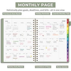 Academic Planner 2026-2027, Large A4 8.5×11, Weekly and Monthly Light Green