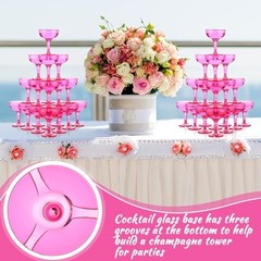 Pcs Champagne Glasses 5 oz Disposable Plastic Martini Glasses 50 Hot Pink