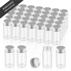 40 Pack 30ml/1oz Glass Vials With Aluminum Screw Caps Empty Sample clear