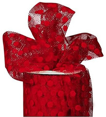 Red Polka Dot Tulle Decor – 6″ x 25 Yards, Wedding, Christmas, Valentine’s Day