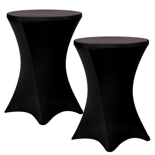 Cocktail Tablecloth, Bar Top Table Covers 2 Pack 32×43 32″x43″（2 Pack) Black