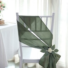 10 Eucalyptus Green Satin CHAIR SASHES Ties Bows Wedding Ceremony Reception