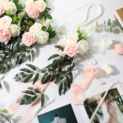 16 Pcs Wedding Aisle Decorations – Pink Beige Rose & Eucalyptus Decor
