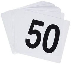 150 Plastic Table Numbers White Black