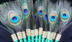 12 Peacock Feather Pen Favors ,Weddings,Sweet16,Quinceañera,Recuerdos/Bautizo
