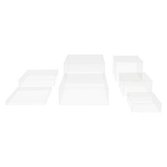 7pcs Acrylic Cake Display Stands Cupcake Stands Buffet Risers Set For Exhibition