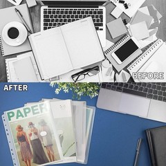 11 Holes Clear Poly Envelope Binders Pocket Insert with Hook and Loop Closure…