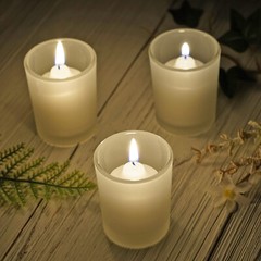 Frosted GLASS Candle VOTIVE HOLDERS for Wedding Centerpieces Table Decorations