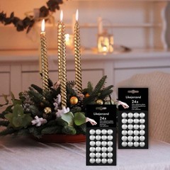 24 Dots White Taper Candle Holders Adhesive candl Grips Small