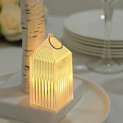 Clear 6 Mini 3.5″ Warm White Acrylic Crystal Lantern Desk Lamp Decorative LED