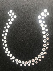 Black Satin Western Wedding Crystal Horseshoe Accessory 6 Piece Set