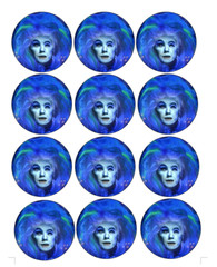 set of 60, 1.5″ diameter madame leota edible dessert toppers, pre cut